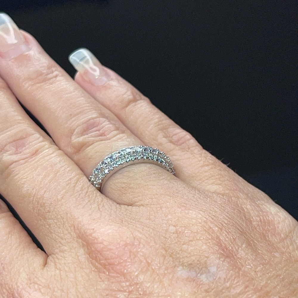 Silver Icy Tennis Ring